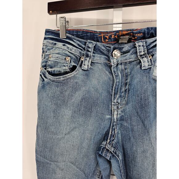 Truth Be Told Womens Sz 8 Classic Slim Boot Blue Jeans Medium Wash Y2K - Picture 2 of 5